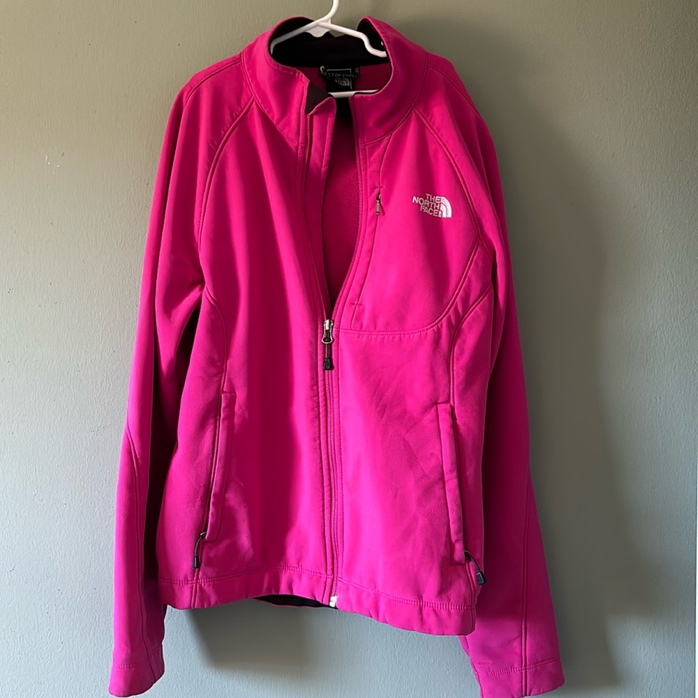 The North Face Hot Pink Lined Water Resistant Full Zip Jacket
